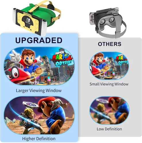 Vista 2 de DEVASO Upgraded VR Headset for Nintendo Switch & Switch OLED Model, Switch Virtual Reality Glasses with Adjustable HD Lenses and Comfortable Head