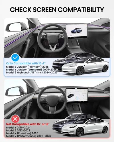 Vista 2 de REEVAA Protector de pantalla para Tesla Model Y Juniper y Model 3 Highland 2026 Standard [antirreflejos y sin huellas dactilares], vidrio templado