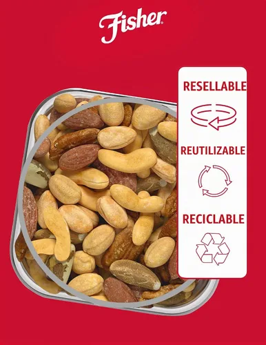 Vista 4 de FISHER Snack Mezcla de nueces con maní, almendras de 24 onzas, anacardos, filberts, nueces, nueces de Brasil