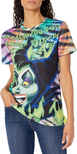 Vista 6 de Disney Camiseta Villains x Heidi Klum Maleficent Fire Tie Dye para mujer Sublimation