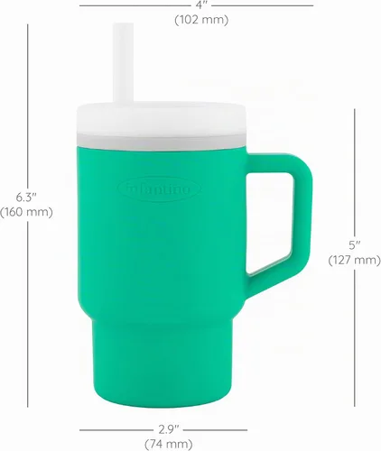 Vista 6 de Infantino Mi primer vaso, taza de silicona con pajita y asa, vaso de bebé resistente a derrames para llevar, botella de transición libre de BPA