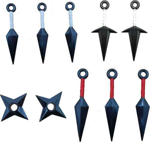 Vista 2 de BMARLF Ninja Cosplay Kunai - Juego de 10 piezas de accesorios de plástico Ninja