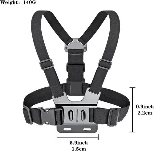 Vista 8 de Soporte ajustable para arnés de correa de pecho para teléfono celular, soporte de clip para iPhone, GoPro Hero, AKASO, DJI Osmo cámaras de acción