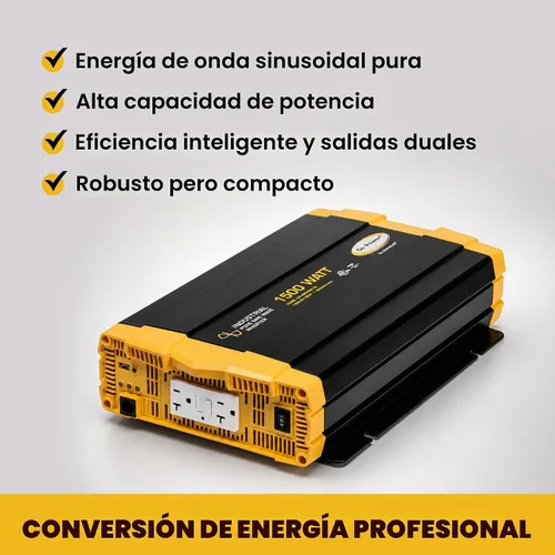 Vista 2 de Go Power - Inversor industrial de onda sinusoidal pura de 1500 vatios, 12 V