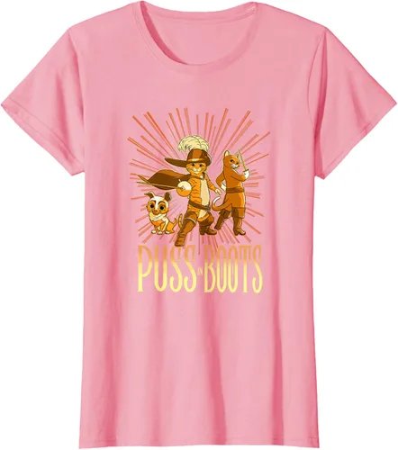 Vista 11 de DreamWorks Puss in Boots: The Last Wish Cat Trio Poster - Camiseta pequeña Negro