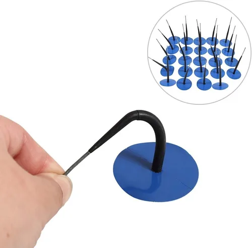 Vista 9 de Parche de enchufe de neumáticos, 24 piezas de reparación automática de pinchazos de neumáticos sin cámara con cable de 0.236 in