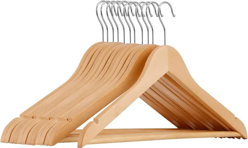 Vista 9 de ZENY Perchas de Madera Premium Paquete de 50, Perchas para Abrigos con Gancho Giratorio de 360 Grados, Perchas para Ropa para Trajes, Camisas