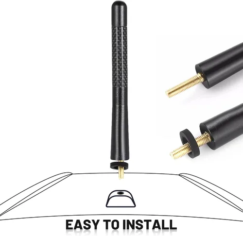 Vista 5 de Anina Antena de fibra de carbono de 4.7 pulgadas para Nissan Pathfinder Rogue 350Z 370Z Murano AM FM Radio Stubby 1998-2022 Mástil aéreo