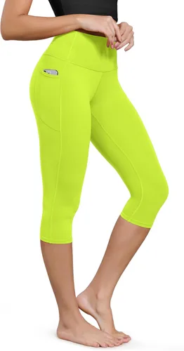 Vista 49 de ODODOS Pantalones capri de yoga suaves como mantequilla para salón con bolsillos para mujeres, leggings capri de cintura alta de 14"/19"/21