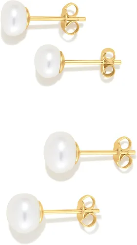 Vista 4 de Tienda Essentials 14K Gold Plated Sterling Silver Freshwater Pearl Stud