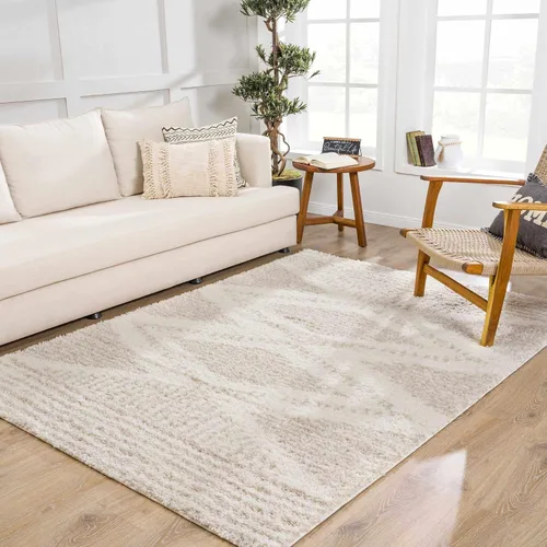 Vista 13 de Hauteloom Trunding Tapete Peludo Marroquí para Puerta Estilo Casa de Campo Alfombra de Área Pequeña - Alfombra Peluda Bohemia - Felpa de Pelo Alto