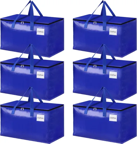 Vista 9 de HomeHacks Bolsas de Mudanza Resistentes con Cremalleras Fuertes y Asas, Bolsas de Mudanza Plegables, Contenedores de Almacenamiento para Embalaje