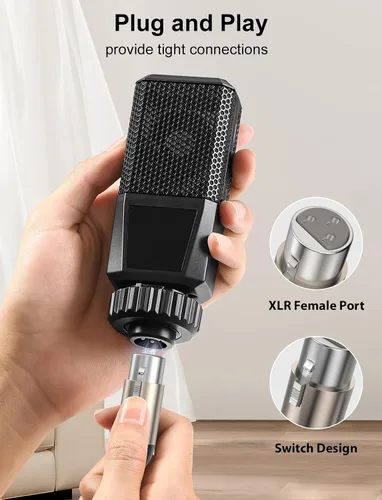 Vista 8 de VIOY Cable XLR a 1/4 de 10 pies, cable TRS macho a XLR hembra de micrófono