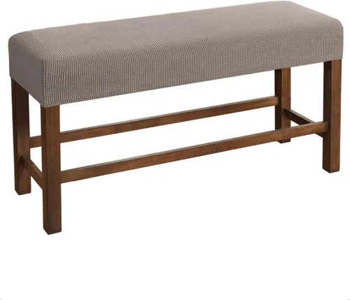 Vista 20 de Fundas rectangulares elásticas para banco y sillas de comedor, tela jacquard suave, extraíble y lavable, protector de asiento antipolvo para sala