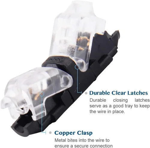 Vista 6 de Conector de cable de bajo voltaje, conector rápido de empalme de alambre sin soldadura, paquete de 16 conectores de cable de calibre pequeño