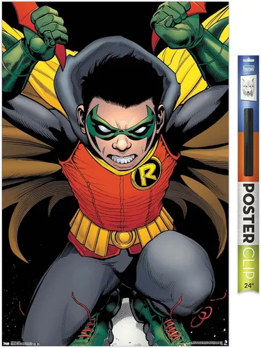 Vista 18 de Trends International DC Comics - Póster de pared de Robin - Damian Wayne, 14.725 x 22.375 pulgadas, versión enmarcada de madera de granero