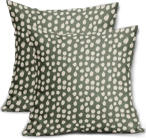 Vista 54 de Sweetshow Juego de 2 fundas de almohada de 16 x 16 pulgadas, diseño bohemio, con diseño de lunares, moderno y moderno, para exteriores, decorativas