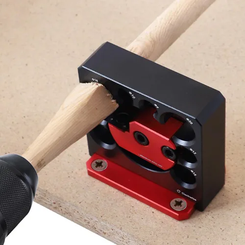 Vista 5 de Kit de plantillas para hacer clavijas, 8 piezas, métrica ajustable de 0.39 a 0.78 pulgadas, aleación de aluminio, taladro eléctrico de fresado
