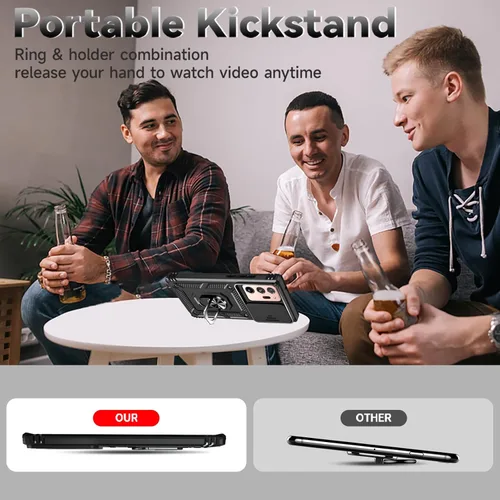 Vista 6 de Funda para Galaxy Note 20 Ultra con protector de pantalla: [grado militar de 20 pies probada en caídas] anillo a prueba de golpes - Samsung Galaxy
