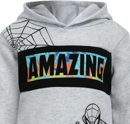 Vista 3 de Marvel Spider-Man - Conjunto de sudadera con capucha y pantalones para niños pequeños y grandes - Azul o rojo o gris