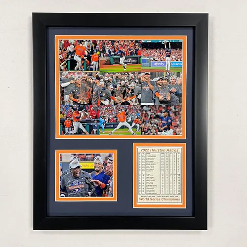 Vista 4 de Legends Never Die, Inc. Houston Astros Campeones de la Serie Mundial 2022 Collage de fotos enmarcado de 12 x 15 pulgadas (celebración)