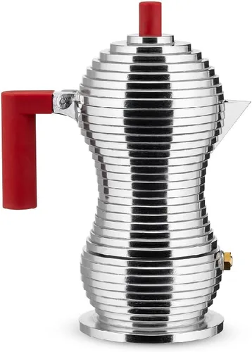 Vista 12 de Alessi MDL02/1 B "Pulcina" - Cafetera de espresso para estufa de 1 taza con asa y perilla de aluminio en color negro