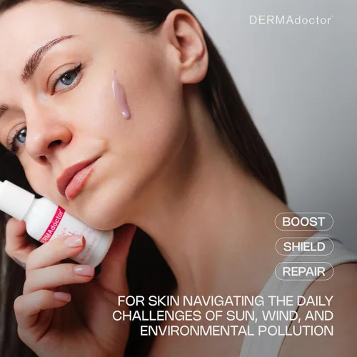 Vista 2 de DERMAdoctor Suero antioxidante para la cara Vitamina C y E Suero facial - Protección antioxidante contra la contaminación ambiental para la piel