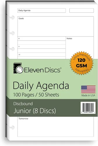 Vista 9 de Eleven Discs Papel Discbound, Hojas de Cuadrícula de Puntos Tamaño Junior - Repuestos Premium de 120gsm Peso Pesado para Cuaderno y Planificador - 8