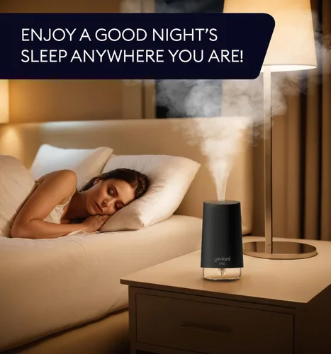 Vista 5 de GENIANI Humidificador portátil pequeño de niebla fría, alimentado por USB (no recargable), humidificador de escritorio compacto para plantas