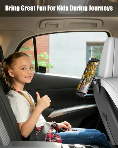 Vista 8 de Charchendo [Ajuste personalizado] Soporte de tableta para Tesla Model Y y Model 3, soporte de respaldo de asiento integrado para iPad Pro Air Mini