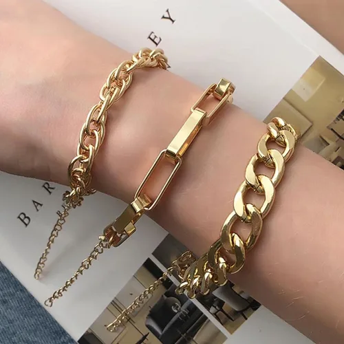 Vista 4 de Zeelina Pulsera de gargantilla chapada en oro con clip de cadena apilable ajustable para mujeres y niñas