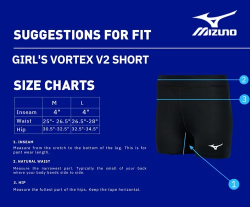 Vista 5 de Mizuno Vortex V2 - Pantalón corto de voleibol para niña