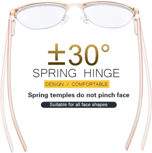 Vista 6 de Gafas de lectura progresivas multifocal, con bisagra de resorte, bloqueo de luz azul, multifocal, sin línea, para mujeres y hombres
