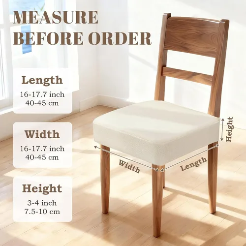 Vista 6 de Songrey - Juego de 6 fundas impermeables para sillas de comedor, color beige