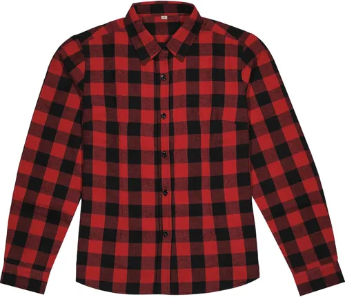 Vista 7 de Camisa casual de franela de manga larga con botones y pañuelo