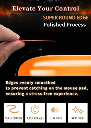 Vista 5 de OniAim Ultra-Thin 0.55mm Glass Gaming Mouse Skates for Logitech G Pro X Superlight Mouse Feet - Exceptionally Smooth Glide with Rounded Edges with