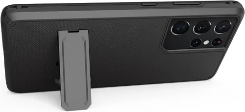 Vista 7 de Funda compatible con el teléfono Samsung Galaxy S21 Ultra 5G (tamaño de pantalla 6.8 pulgadas solamente). Funda híbrida de doble capa con soporte