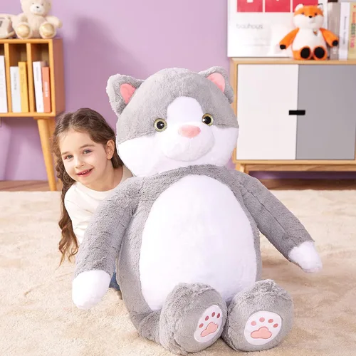 Vista 3 de IKASA Juguete de Peluche de Gato Gigante, Gatito Grande Lindo de 30", Juguetes Suaves Jumbo Enormes, Peluche Esponjoso Gordito de Gran