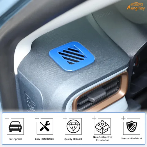 Vista 5 de Aunginsy Borde de cubierta de salida de aire acondicionado del tablero Compatible con Ford Maverick 2022 2023 2024 2025 Marco de salida de viento