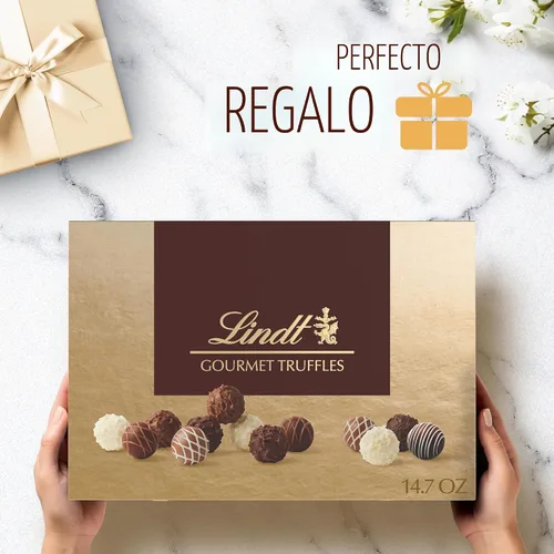 Vista 3 de Lindt Gourmet Truffles - Caja de regalo surtida de dulces de chocolate, 14.7 onzas