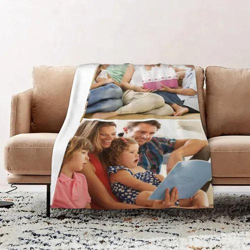 Vista 9 de Manta personalizada con fotos, texto, manta personalizada de franela para regalos de cumpleaños de adultos y niños, bodas, Navidad, Halloween, Día
