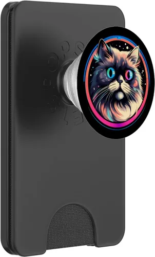 Vista 8 de Divertidos PopSockets de gato del Himalaya en el espacio, astronauta cósmico, gatito, PopGrip intercambiable