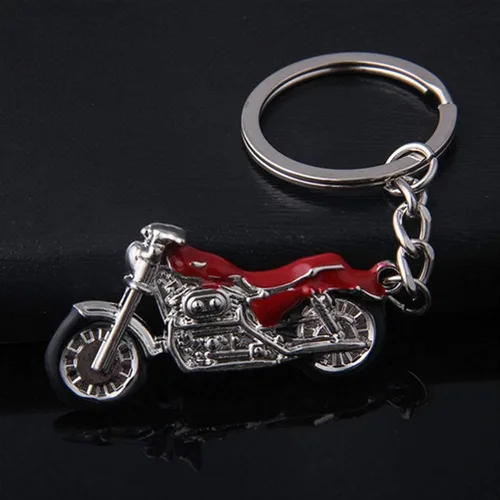 Vista 2 de VOSAREA Llavero con forma de motocicleta, 4 piezas, llavero para automóvil, bolso colgante (color al azar), Negro Azul Rojo Verde