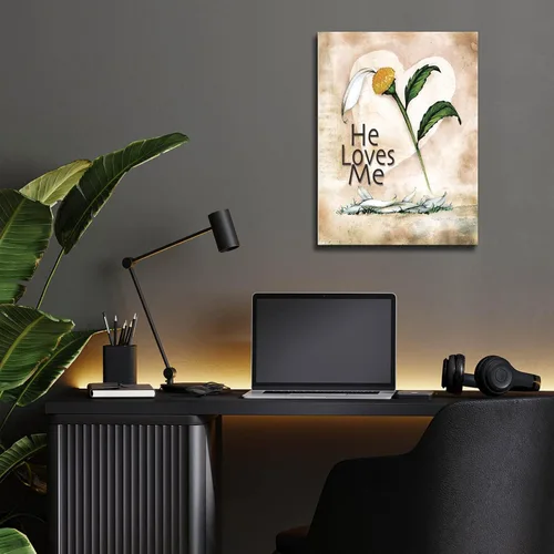 Vista 7 de Epic Art "He Loves Me" de Ed Wargo, arte de pared de vidrio acrílico, 12.0 x 15.9 in
