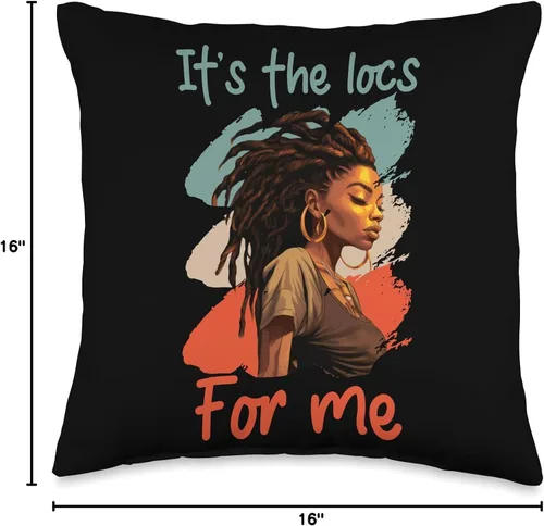 Vista 4 de Locs Afro Dreadlocks Love Natural Beauty Hair It's the Locs for Me Afro Hair - Almohada negra americana africana, 16 x 16 pulgadas, multicolor