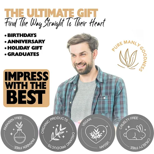 Vista 5 de Cesta de regalo de spa para hombres, juego de regalo de baño y cuerpo. Cesta de spa para hombre para regalos de vacaciones para él (XL)