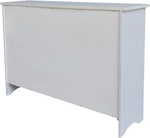 Vista 5 de International Concepts - Armario de almacenamiento de madera maciza de 34 pulgadas de alto Blanco sucio