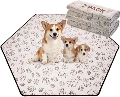 Vista 24 de Qeils Almohadillas reutilizables para cachorros, paquete de 2 almohadillas lavables para orina para perros, almohadilla antideslizante impermeable