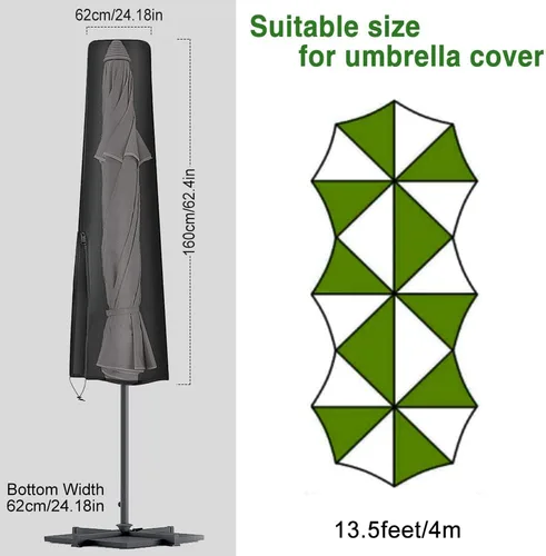 Vista 2 de Fundas de paraguas para sombrillas al aire libre, cubierta de sombrilla pequeña para sombrilla de mesa de 6 pies a 9 pies, impermeable, resistente