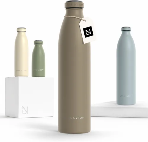 Vista 108 de LARS NYSØM Botella de agua aislada de acero inoxidable de 12 onzas, 17 onzas, 25 onzas, 34 onzas, 51 onzas, frasco térmico aislado para bebidas